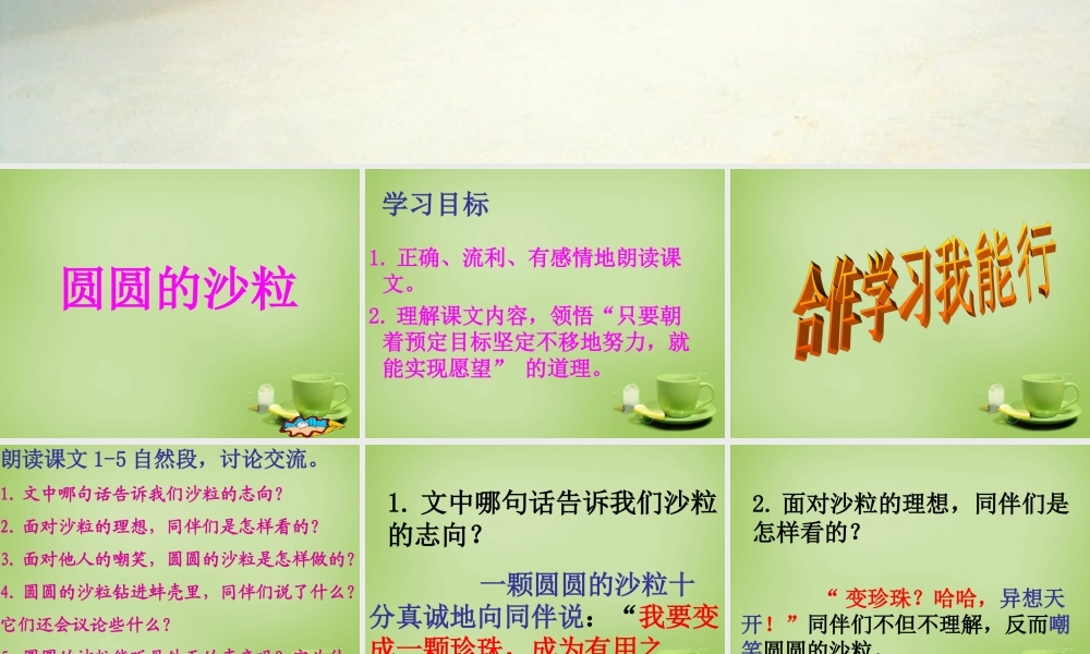 秋三年级语文上册《圆圆的沙粒》课件1 北师大版-北师大版小学三年级上册语文课件