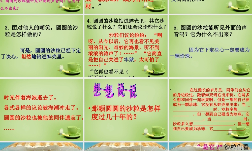 秋三年级语文上册《圆圆的沙粒》课件1 北师大版-北师大版小学三年级上册语文课件