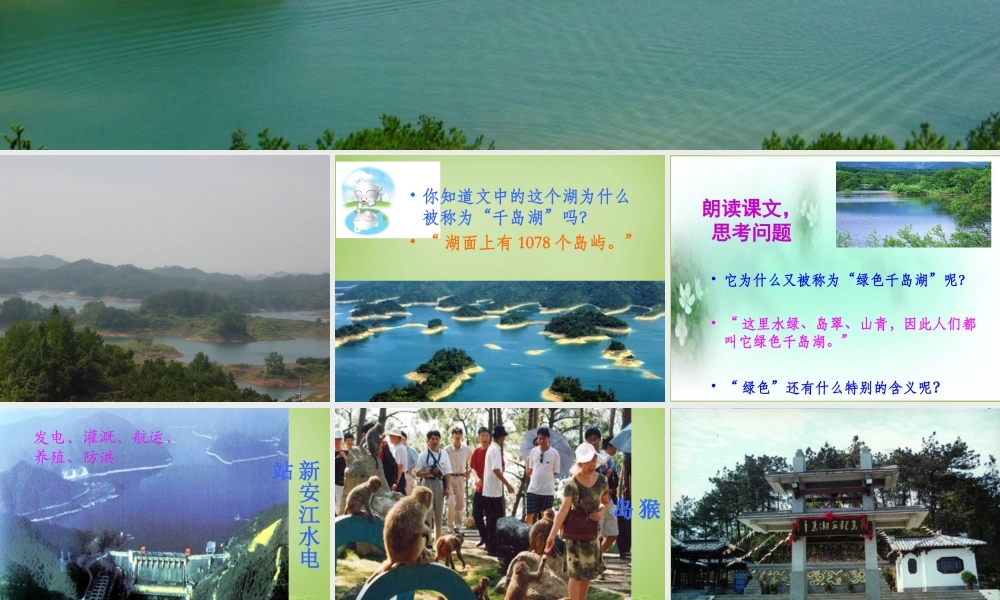 秋五年级语文上册《绿色千岛湖》课件2 北师大版-北师大版小学五年级上册语文课件