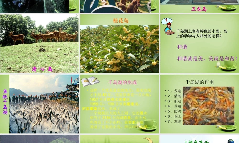 秋五年级语文上册《绿色千岛湖》课件2 北师大版-北师大版小学五年级上册语文课件