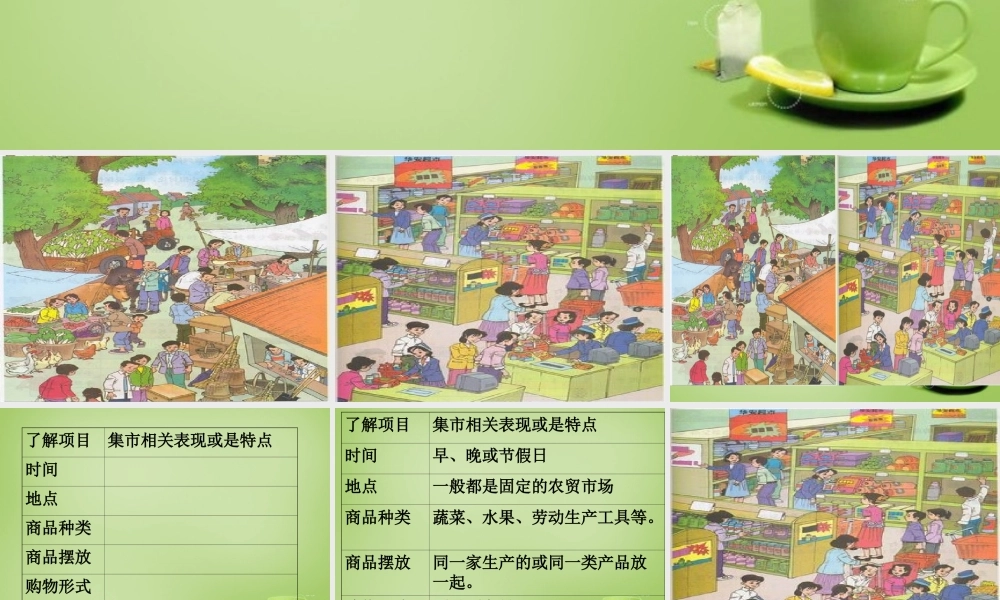 秋三年级语文上册《集市和超市》课件1 北师大版-北师大版小学三年级上册语文课件