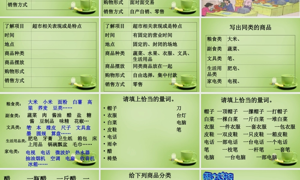 秋三年级语文上册《集市和超市》课件1 北师大版-北师大版小学三年级上册语文课件