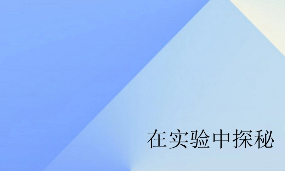 秋六年级科学上册 1.2《在实验中探秘》课件1 大象版-大象版小学六年级上册自然科学课件