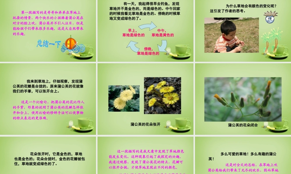 秋三年级语文上册《金色的草地》课件1 北师大版-北师大版小学三年级上册语文课件