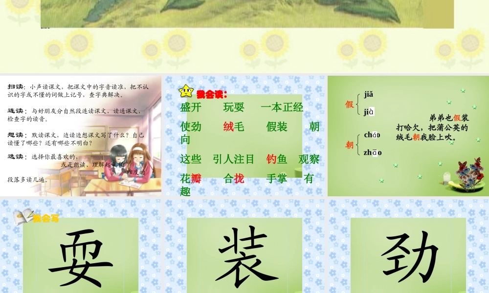 秋三年级语文上册《金色的草地》课件4 北师大版-北师大版小学三年级上册语文课件