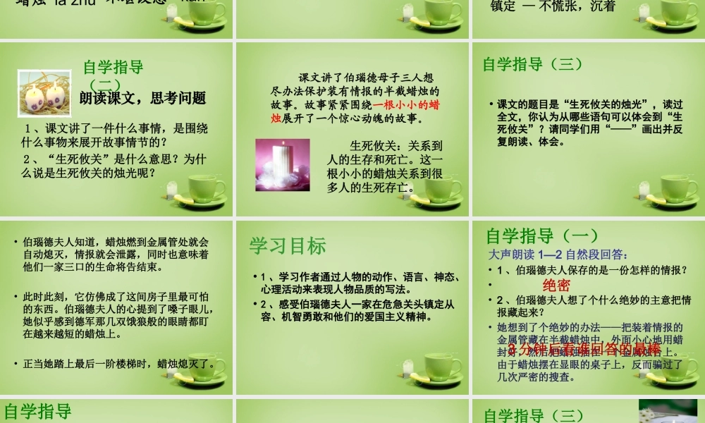 秋五年级语文上册《生死攸关的烛光》课件2 北师大版-北师大版小学五年级上册语文课件