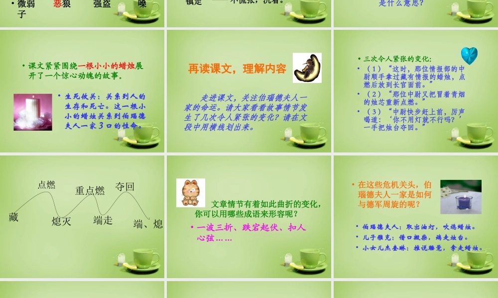 秋五年级语文上册《生死攸关的烛光》课件4 北师大版-北师大版小学五年级上册语文课件