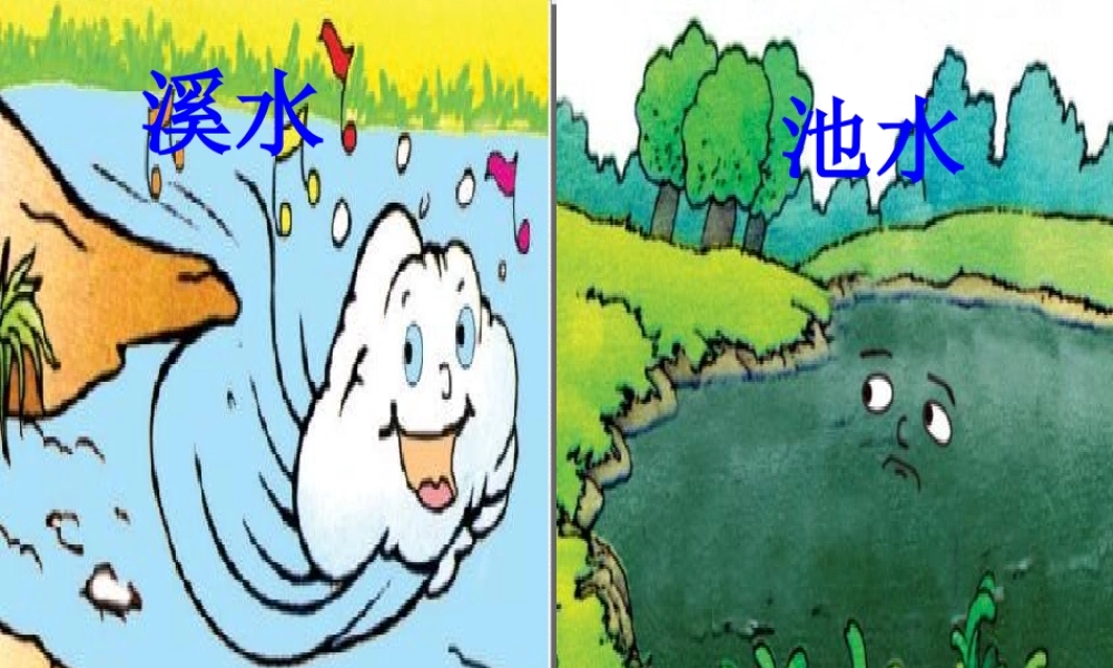 秋二年级语文上册《溪水和池水》课件1 沪教版-沪教版小学二年级上册语文课件
