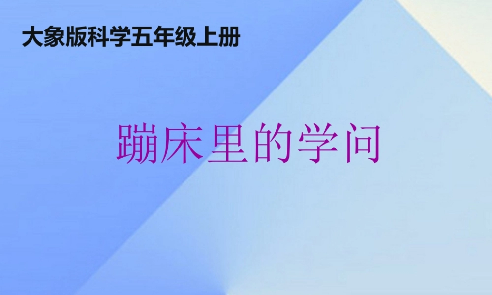 秋五年级科学上册 6.2《蹦床里的学问》课件3 大象版-大象版小学五年级上册自然科学课件
