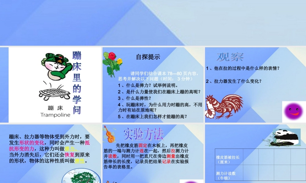 秋五年级科学上册 6.2《蹦床里的学问》课件4 大象版-大象版小学五年级上册自然科学课件