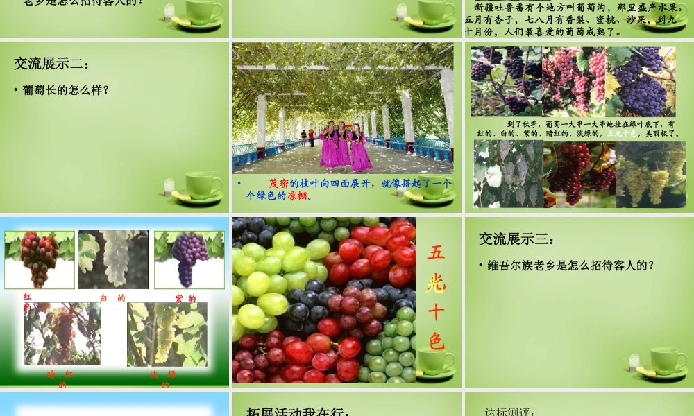 秋三年级语文上册《葡萄沟》课件3 北师大版-北师大版小学三年级上册语文课件