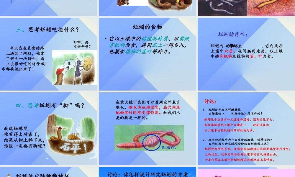 秋六年级科学上册 5.1《案例分析 对蚯蚓的研究》课件1 大象版-大象版小学六年级上册自然科学课件