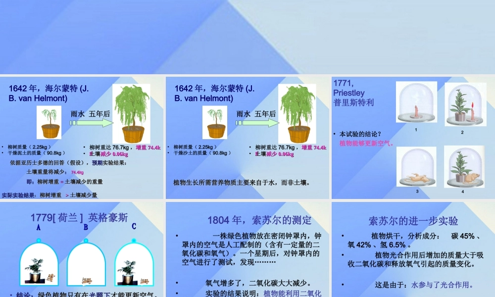 秋五年级科学上册 7.1《光合作用是怎样发现的》课件1 大象版-大象版小学五年级上册自然科学课件