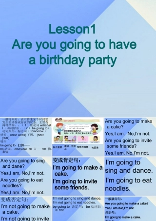 秋六年级英语上册 Lesson 1《Are you going to have a birthday party》课件1 科普版-人教版小学六年级上册英语课件
