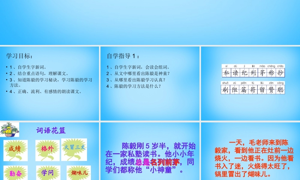 秋三年级语文上册《神童的秘诀》课件2 沪教版-沪教版小学三年级上册语文课件