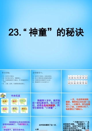 秋三年级语文上册《神童的秘诀》课件2 沪教版-沪教版小学三年级上册语文课件