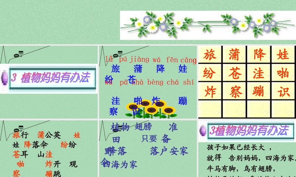 秋二年级语文上册《植物妈妈有办法》课件5 冀教版-冀教版小学二年级上册语文课件