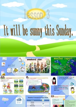 秋六年级英语上册 Lesson 3《It will be sunny this Sunday》课件2 科普版-人教版小学六年级上册英语课件