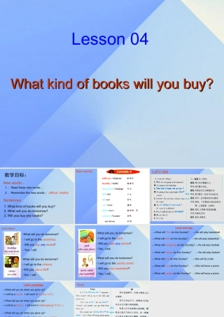 秋六年级英语上册 Lesson 4《What kind of books will you buy》课件1 科普版-人教版小学六年级上册英语课件