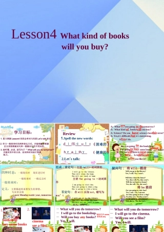 秋六年级英语上册 Lesson 4《What kind of books will you buy》课件2 科普版-人教版小学六年级上册英语课件