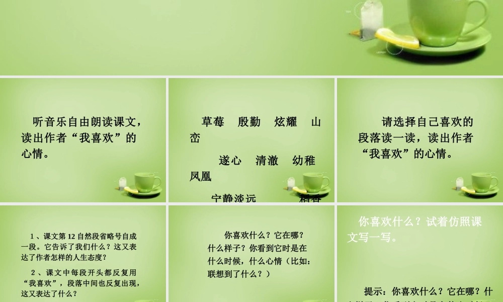 秋五年级语文上册《我喜欢》课件4 北师大版-北师大版小学五年级上册语文课件