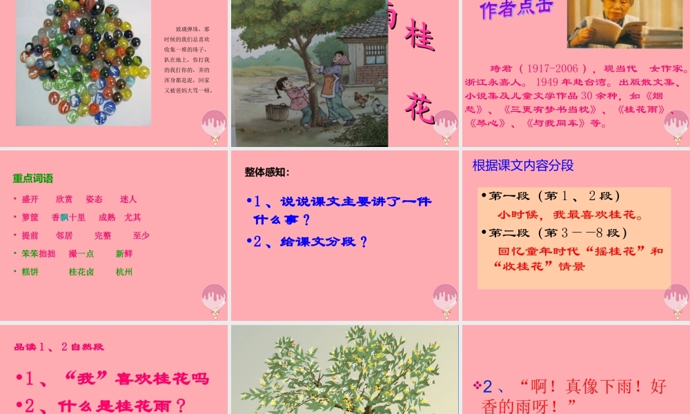 秋五年级语文上册 第7课 桂花雨课件1 新人教版-新人教版小学五年级上册语文课件