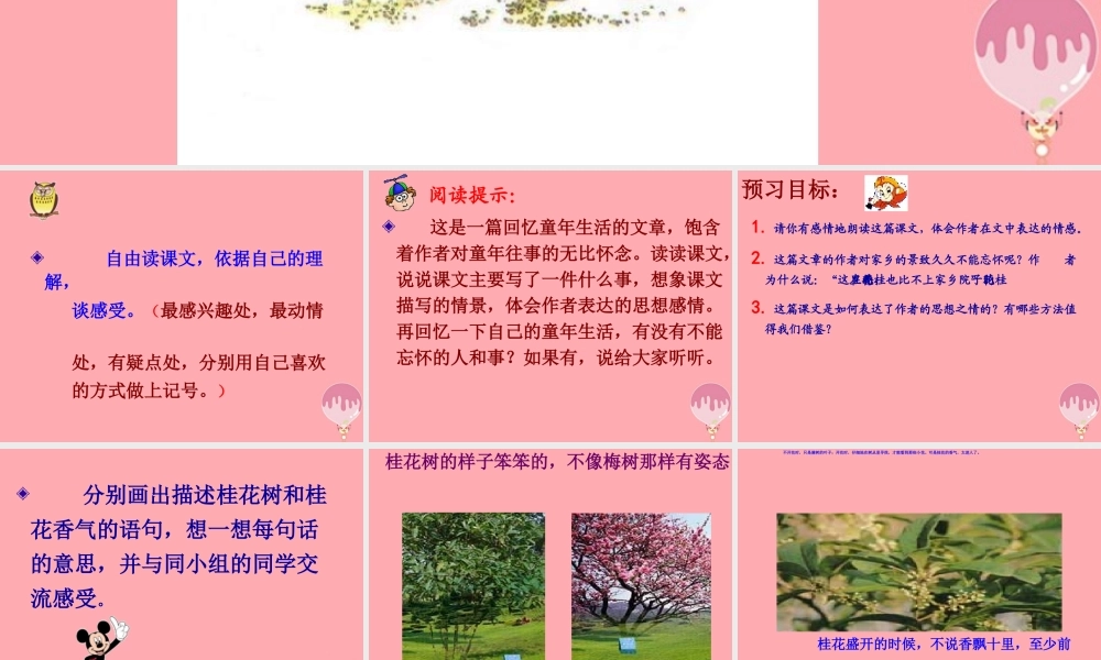 秋五年级语文上册 第7课 桂花雨课件2 新人教版-新人教版小学五年级上册语文课件