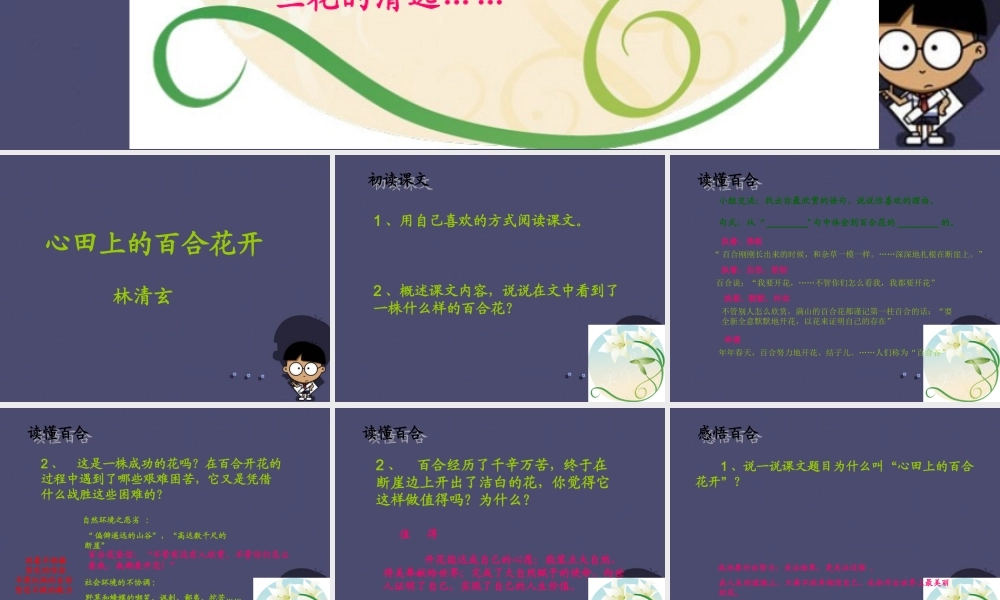 秋六年级语文上册《百合花开》课件3 冀教版-冀教版小学六年级上册语文课件