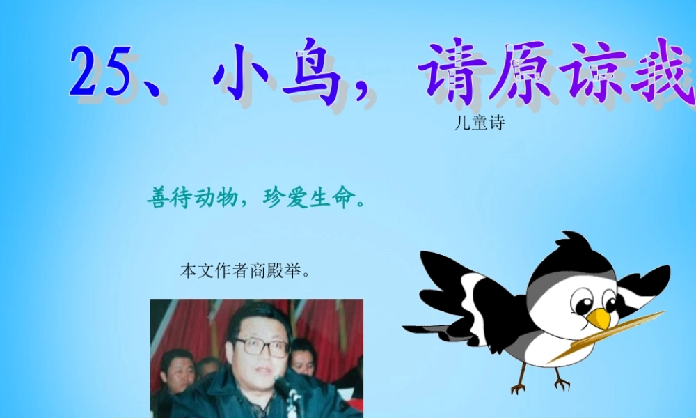 秋五年级语文上册《小鸟，请原谅我》课件2 沪教版-沪教版小学五年级上册语文课件