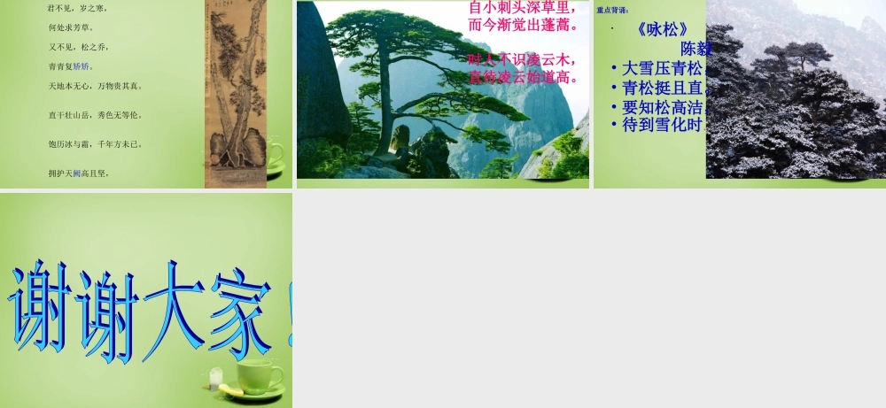 秋六年级语文上册《苍松怪石图题诗》课件4 北师大版-北师大版小学六年级上册语文课件