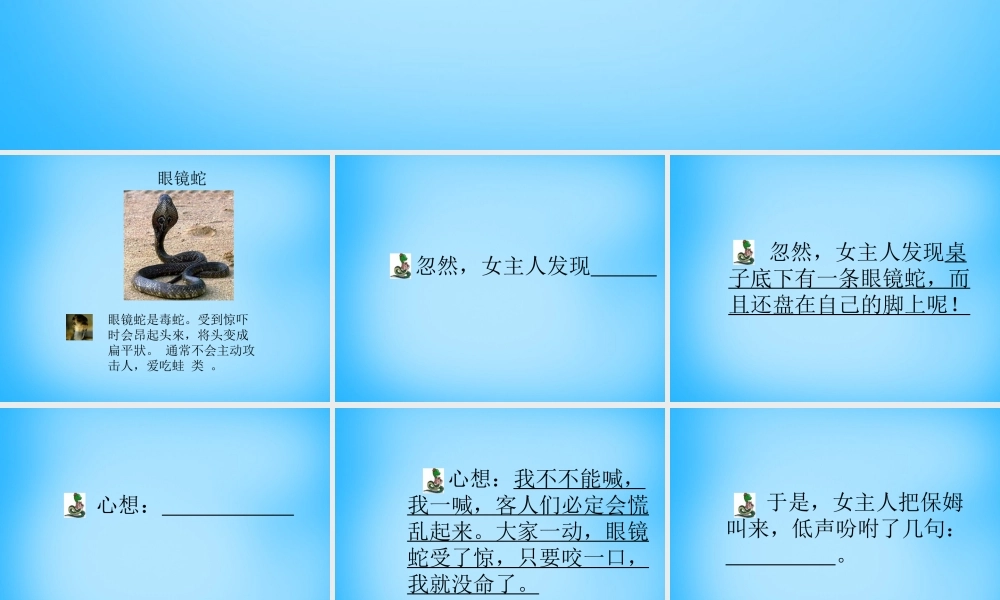 秋三年级语文上册《镇定的女主人》课件4 沪教版-沪教版小学三年级上册语文课件