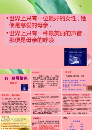 秋五年级语文上册 第18课 慈母情深课件2 新人教版-新人教版小学五年级上册语文课件
