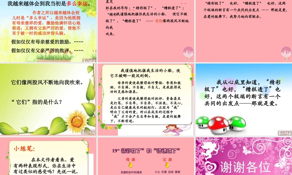 秋五年级语文上册 第19课 精彩极了和糟糕透了课件1 新人教版-新人教版小学五年级上册语文课件