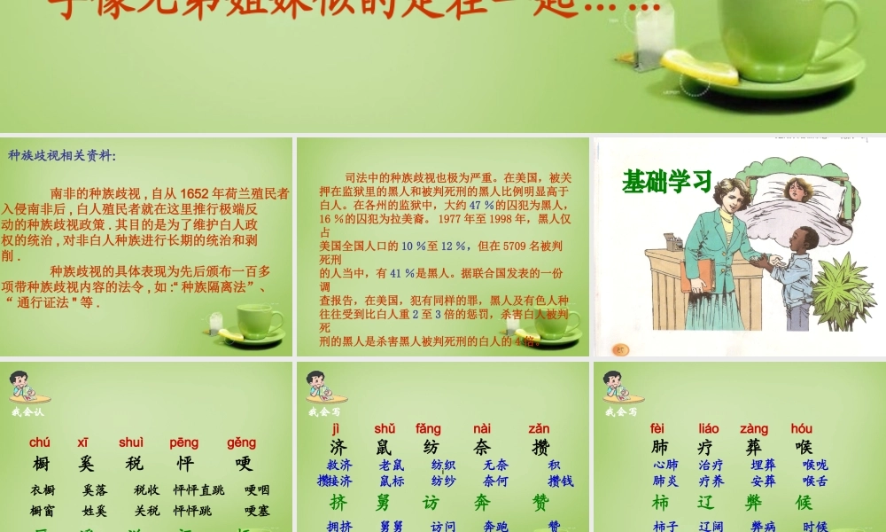 秋六年级语文上册《黑孩子罗伯特》课件1 北师大版-北师大版小学六年级上册语文课件