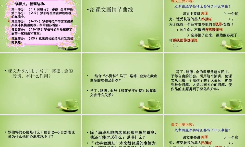 秋六年级语文上册《黑孩子罗伯特》课件1 北师大版-北师大版小学六年级上册语文课件