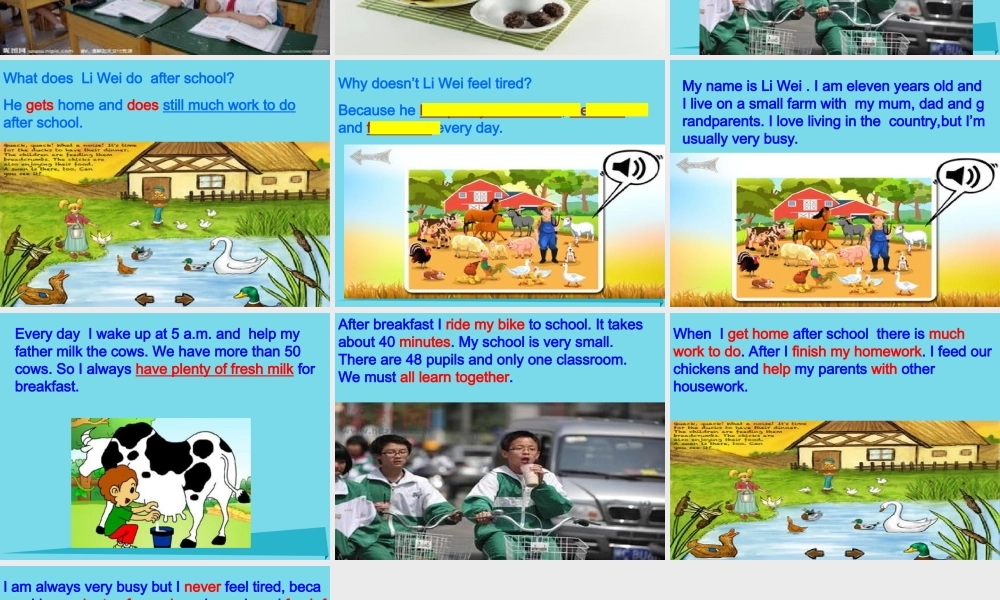 秋六年级英语上册 Unit 2 a country life is a healthy life课件1 广州版-广州版小学六年级上册英语课件