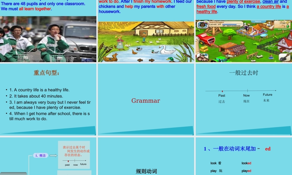 秋六年级英语上册 Unit 2 a country life is a healthy life课件2 广州版-广州版小学六年级上册英语课件