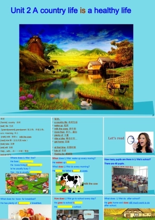 秋六年级英语上册 Unit 2 a country life is a healthy life课件2 广州版-广州版小学六年级上册英语课件