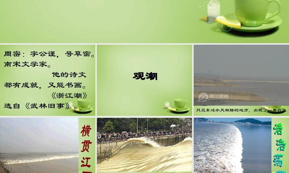 秋五年级语文上册《浙江潮》课件3 北师大版-北师大版小学五年级上册语文课件