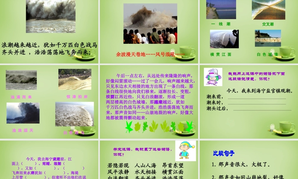 秋五年级语文上册《浙江潮》课件4 北师大版-北师大版小学五年级上册语文课件