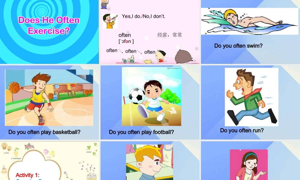 秋六年级英语上册 Unit 2《Physical Exercises》（Part A）课件1 （新版）闽教版-闽教版小学六年级上册英语课件