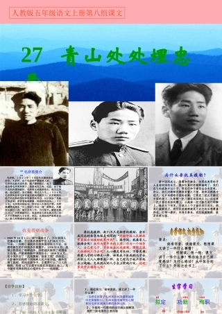 秋五年级语文上册 第27课 青山处处埋忠骨课件1 新人教版-新人教版小学五年级上册语文课件