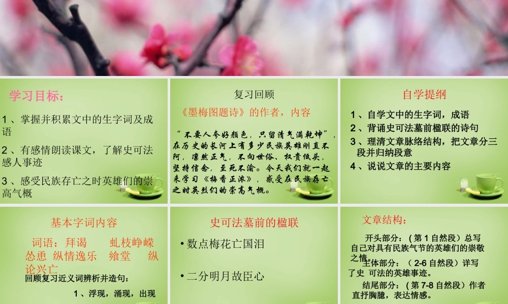 秋六年级语文上册《梅香正浓》课件2 北师大版-北师大版小学六年级上册语文课件