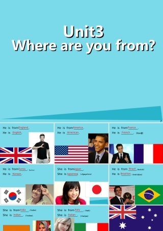 秋六年级英语上册 Unit 3 Where are from课件1 广州版-广州版小学六年级上册英语课件