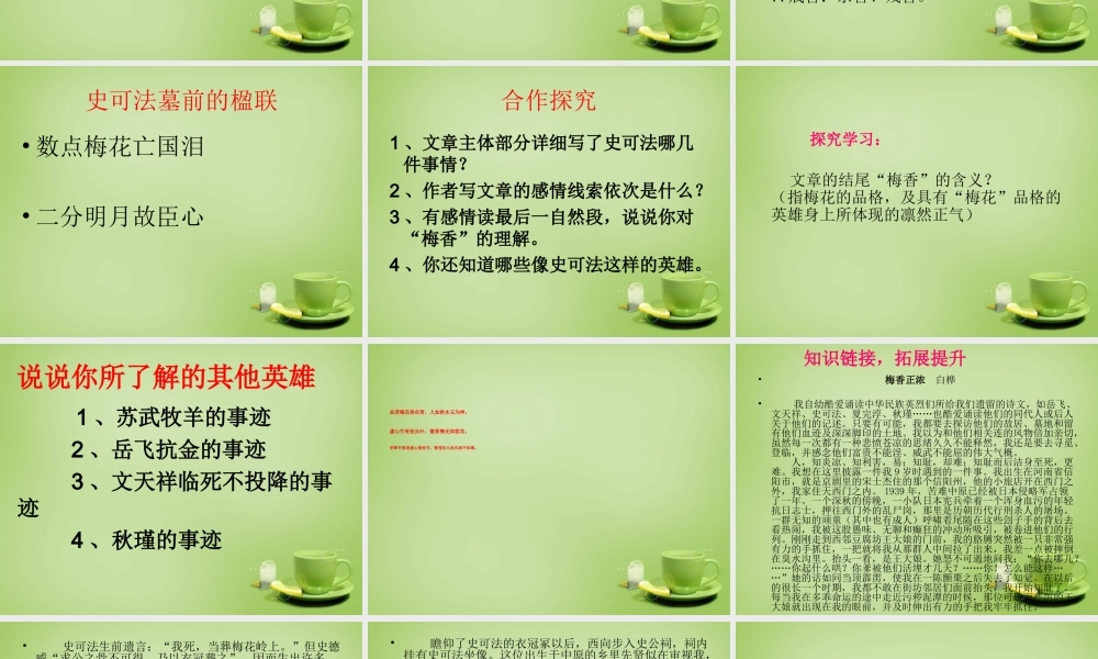 秋六年级语文上册《梅香正浓》课件3 北师大版-北师大版小学六年级上册语文课件