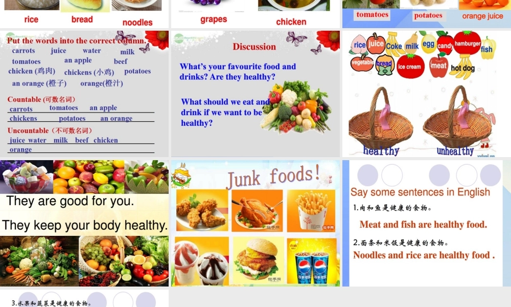 秋六年级英语上册 Unit 3《Food and Health》（Part A）课件3 （新版）闽教版-闽教版小学六年级上册英语课件