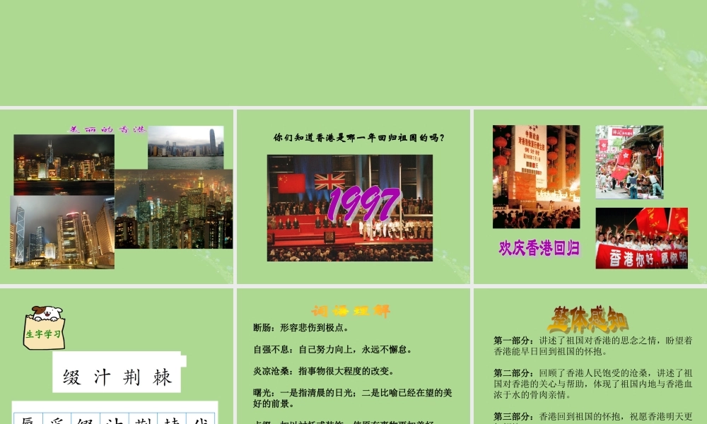 秋六年级语文上册 第二单元 8 明天更辉煌教学课件 语文S版-语文S版小学六年级上册语文课件