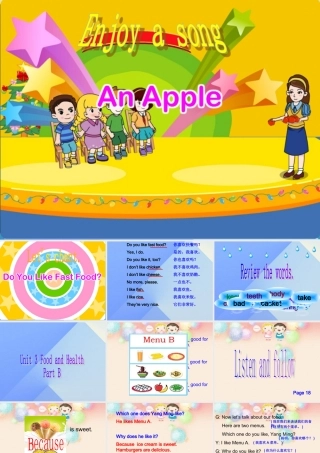 秋六年级英语上册 Unit 3《Food and Health》（Part B）课件2 （新版）闽教版-闽教版小学六年级上册英语课件