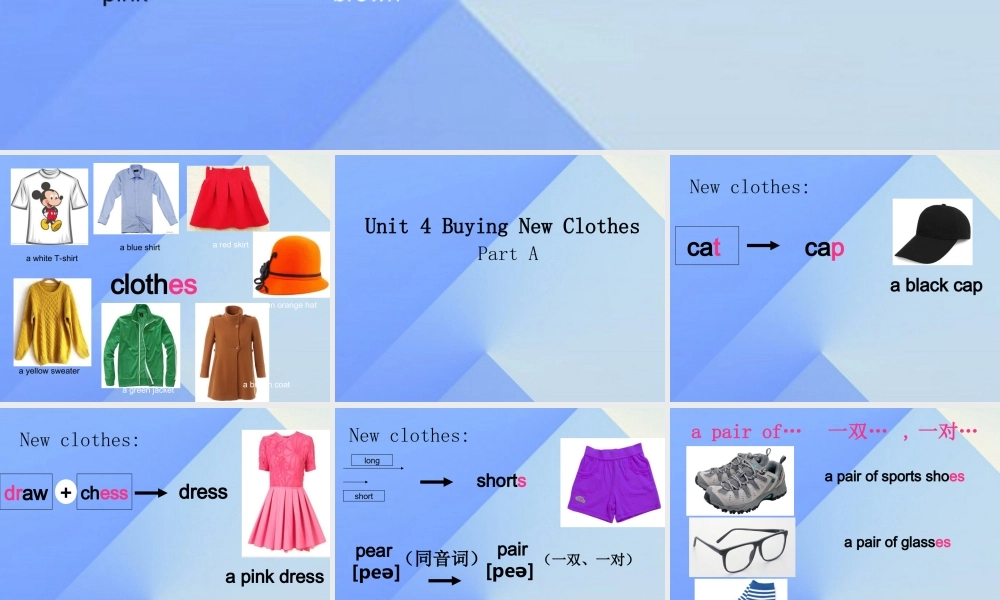秋六年级英语上册 Unit 4《Buying New Clothes》（Part A）课件3 （新版）闽教版-闽教版小学六年级上册英语课件