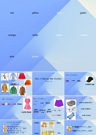 秋六年级英语上册 Unit 4《Buying New Clothes》（Part A）课件3 （新版）闽教版-闽教版小学六年级上册英语课件